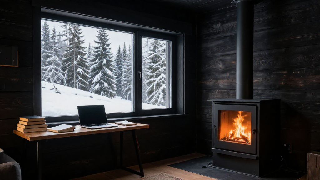 Alpine Small House Freestanding Fireplace Laptop Gallery