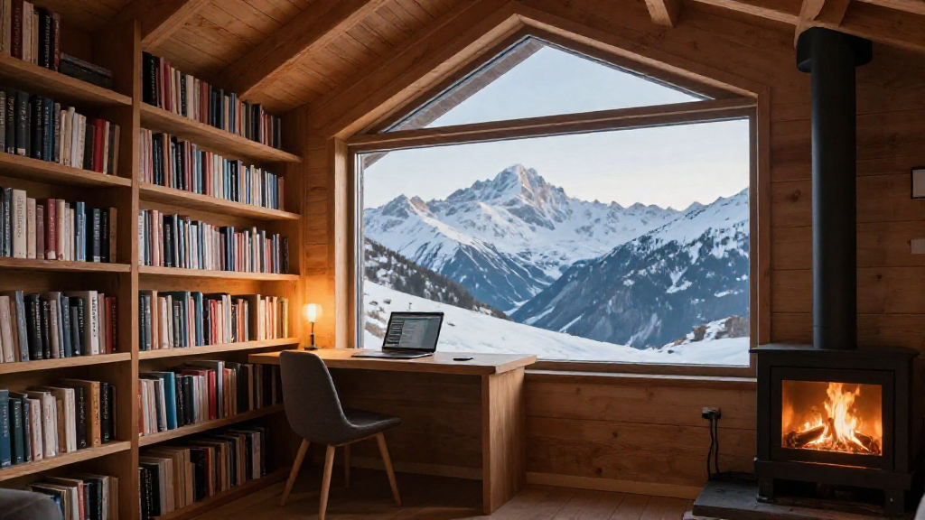 Library Loft Laptop Workspace Variant 1