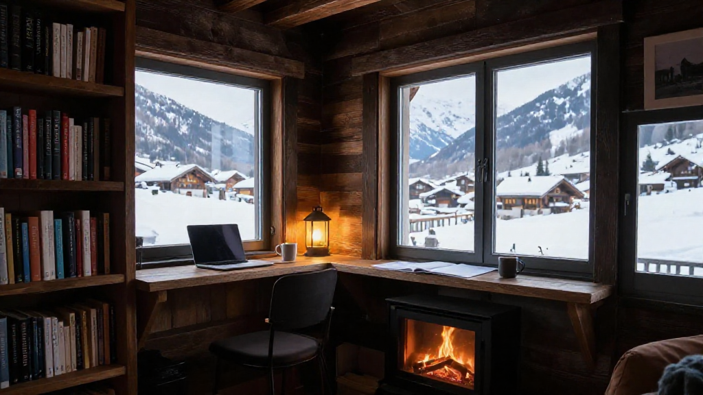 Writing Nook Laptop Bookshelves Variant 1