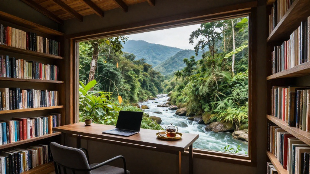 Highland River Loft Library Variant 2