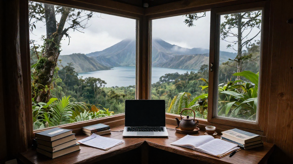 Volcanic Lake Writing Corner Variant 3