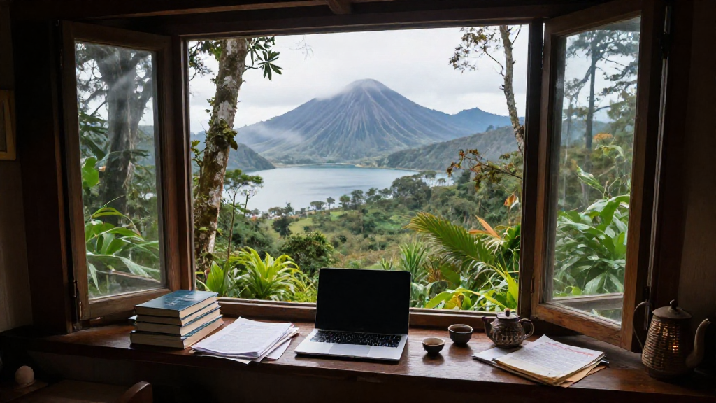 Volcanic Lake Writing Corner Variant 4