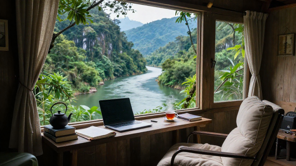 Cliffside River Study Retreat Variant 1