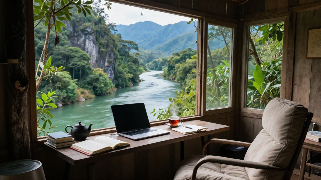 Cliffside River Study Retreat Variant 3