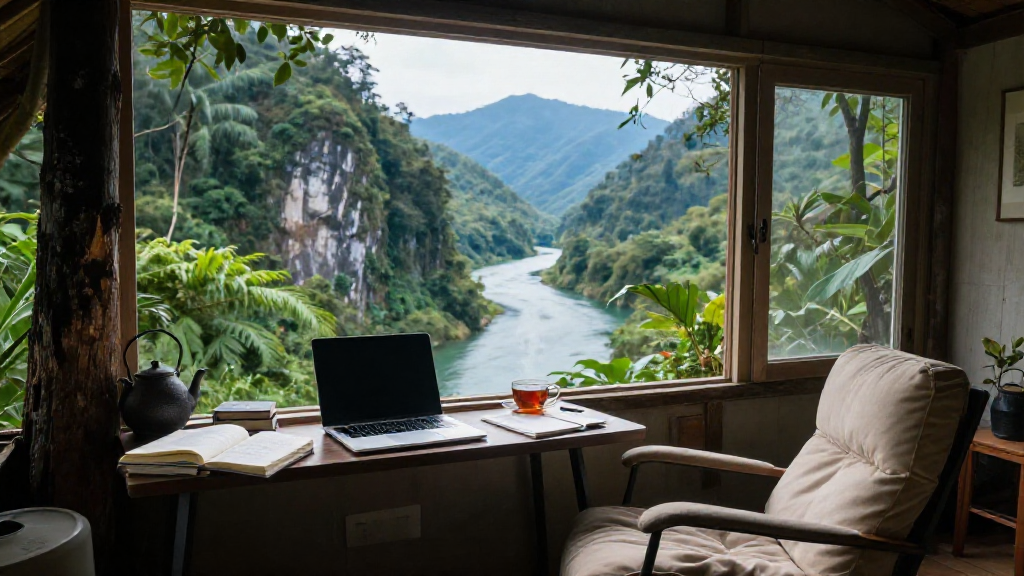 Cliffside River Study Retreat Variant 4