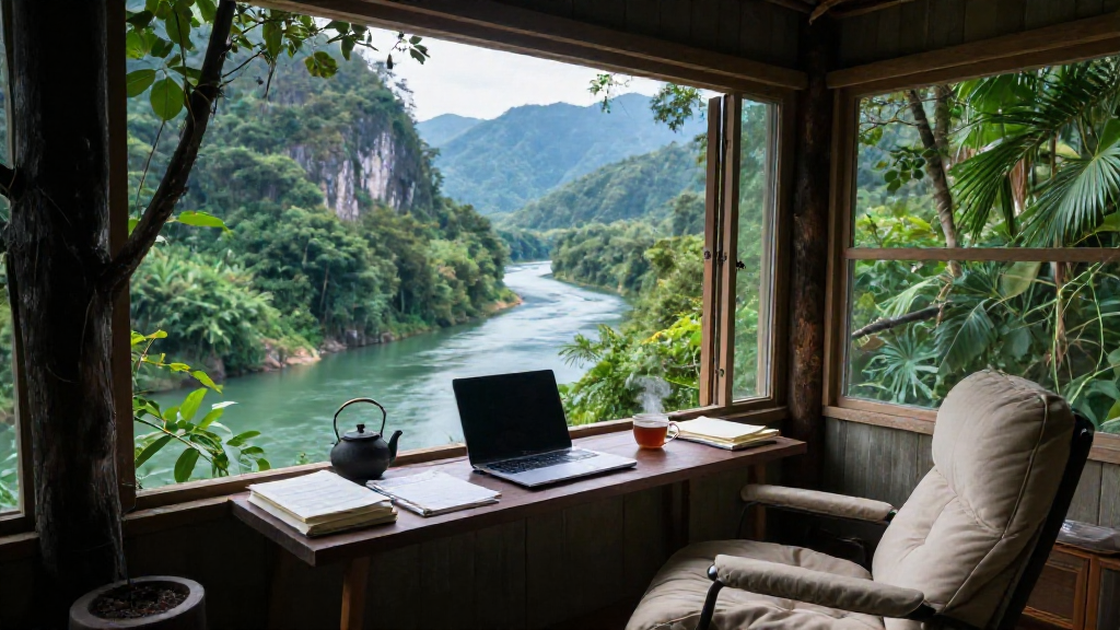 Cliffside River Study Retreat Variant 5